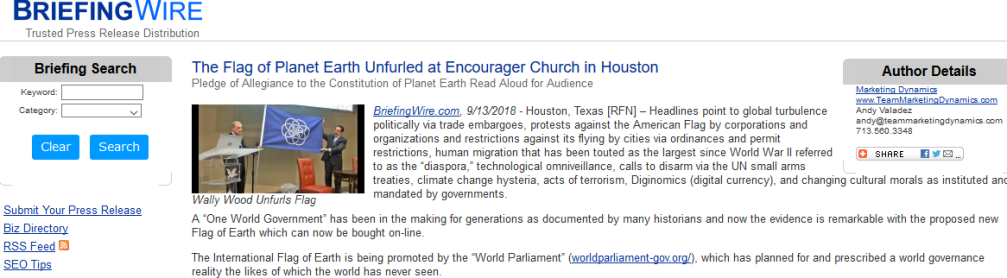 091318_Flag of Planet Earth Unfurled